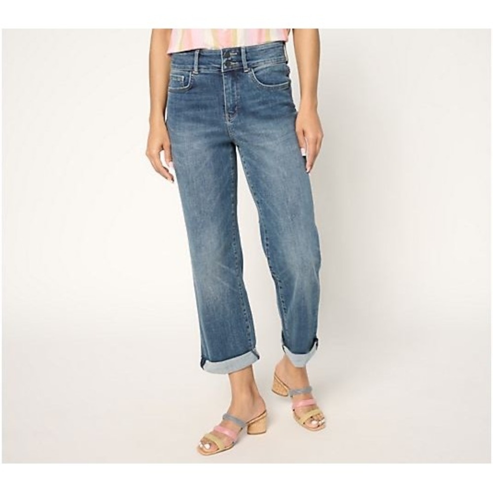NYDJ Bailey Relaxed High Rise Cropped Jeans Majorca Bay Size 8